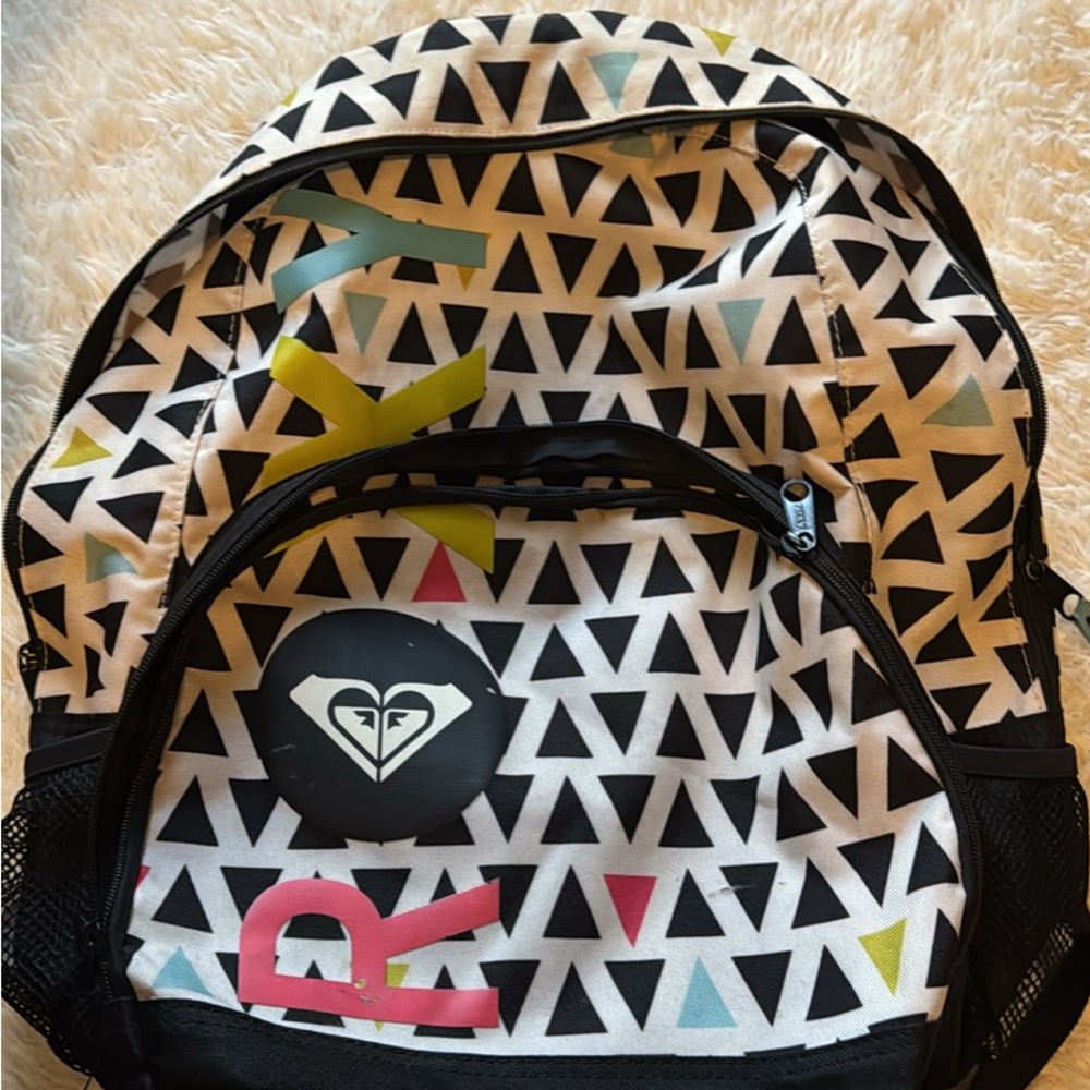 Roxy Black and White Geometric Bag